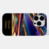 Abstract Blauw Paars Goud Case-Mate iPhone Case (Achterkant (horizontaal))