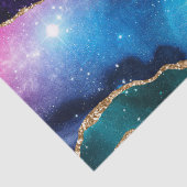 Abstract blauw Paars goud Glitter Celestial Agate Tissuepapier (Detail)