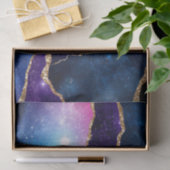 Abstract blauw Paars goud Glitter Celestial Agate Tissuepapier (Geschenk)