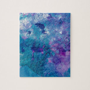Abstract blauw Paars Legpuzzel