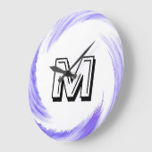 Abstract blauw Paars zwemmonogram Grote Klok (Hoek)