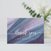 Abstract blauw & Paarse minimalist bedankpas Kaart (Staand voorkant)