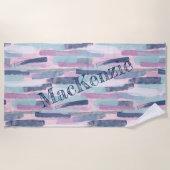 Abstract blauw Paarse roze Strandlaken (Voorkant)