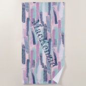 Abstract blauw Paarse roze Strandlaken (Voorkant)