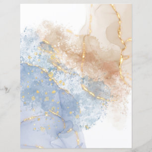 Abstract blauw papier, papier met tapes en goudpap