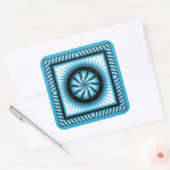 Abstract blauw patroon omwisselen vierkante sticker (Envelop)