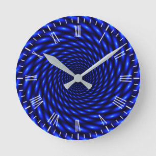 Abstract Blauw Patroon Ronde Klok
