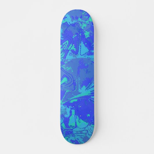Abstract blauw patroonskateboard skateboard (Voorkant)