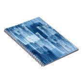 Abstract blauw penseelschilderpatroon notitieboek (Rechterzijde)