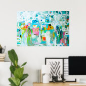 Abstract blauw poster (Thuiskantoor)