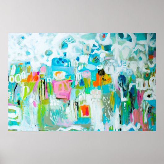 Abstract blauw poster (Voorkant)