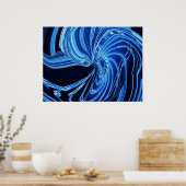 Abstract blauw Poster "ventilator" (Keuken)