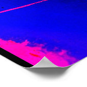 Abstract Blauw Rood Poster Originele Modern Art Pr (Hoek)