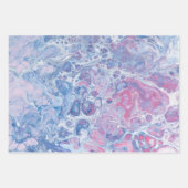 Abstract Blauw, Roze en Wit Marmered Art Inpakpapier Vel (Voorkant)
