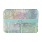 Abstract blauw roze getextureerd patroon badmat (Voorkant)