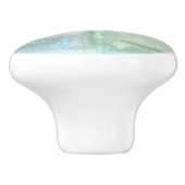 Abstract blauw roze getextureerd patroon keramische knop (Zijkant)