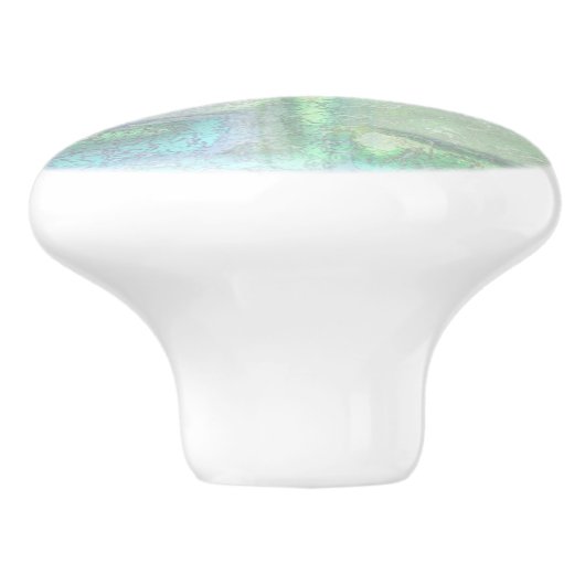 Abstract blauw roze getextureerd patroon keramische knop (Zijkant)