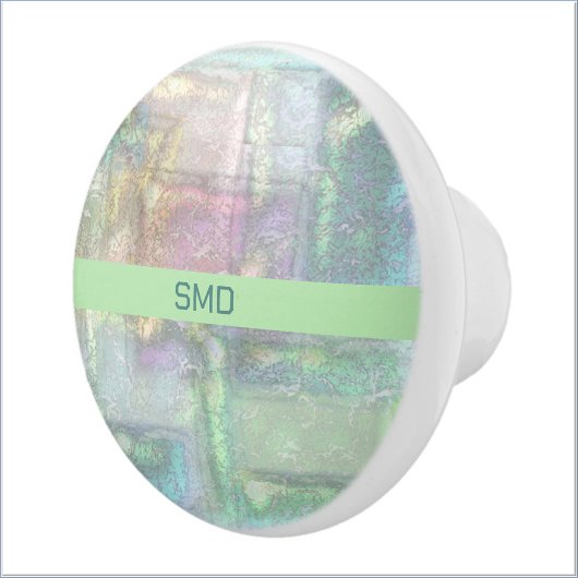 Abstract blauw roze getextureerd patroon keramische knop