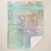 Abstract blauw roze getextureerd patroon sherpa deken (Voorkant)