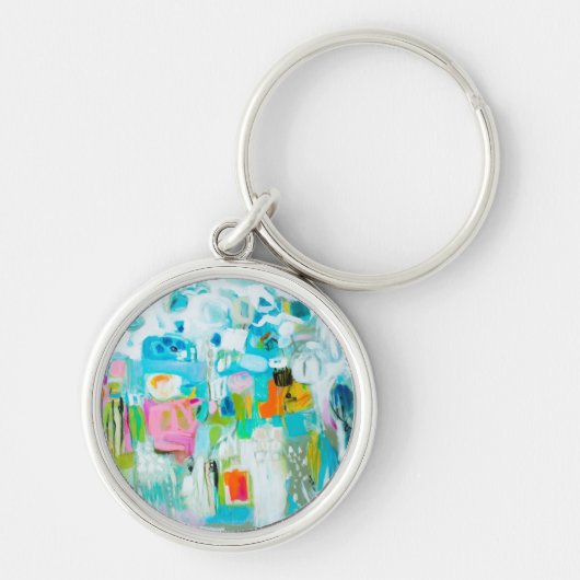 Abstract blauw sleutelhanger (Voorkant)
