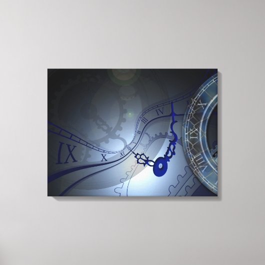 Abstract blauw smeltklokontwerp canvas afdruk (Voorkant)
