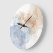 Abstract blauw, taupe en goud grote klok (Hoek)