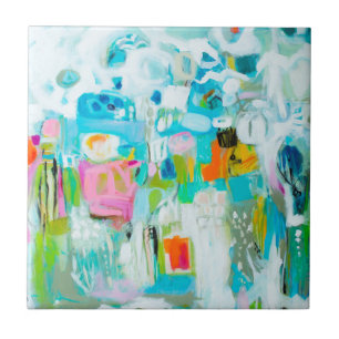 Abstract blauw tegeltje