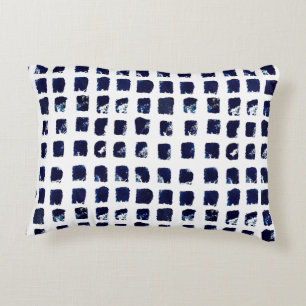Abstract Blauw Textuur Block Art Accent Kussen