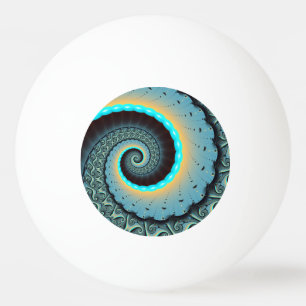 Abstract blauw turquoise oranje fractale kunst spi pingpongballen