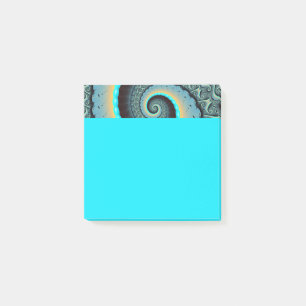 Abstract blauw turquoise oranje fractale kunst spi post-it® notes