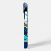 Abstract Blauw Verlopend Glas Fractale Monogram Case-Mate iPhone Case (Achterkant / Links)