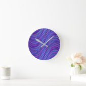 Abstract blauw vibrant Moiré Effect Pattern Modern Ronde Klok (Huis)