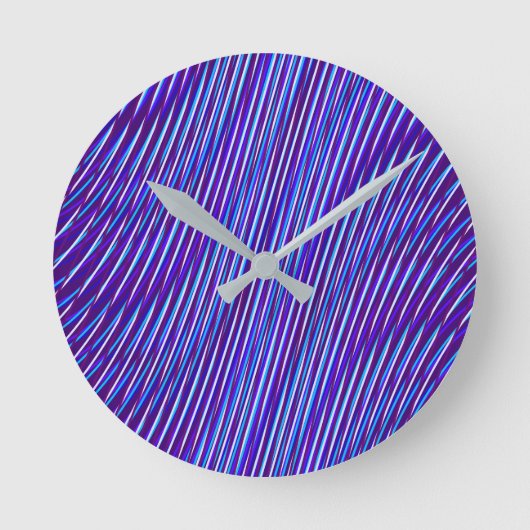 Abstract blauw vibrant Moiré Effect Pattern Modern Ronde Klok (Voorkant)