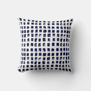 Abstract Blauw vierkant Patroon schilderen Kussen