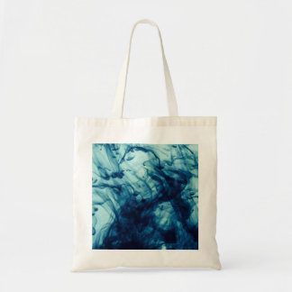 Abstract blauw vloeibaar rookpatroon achtergrond tote bag