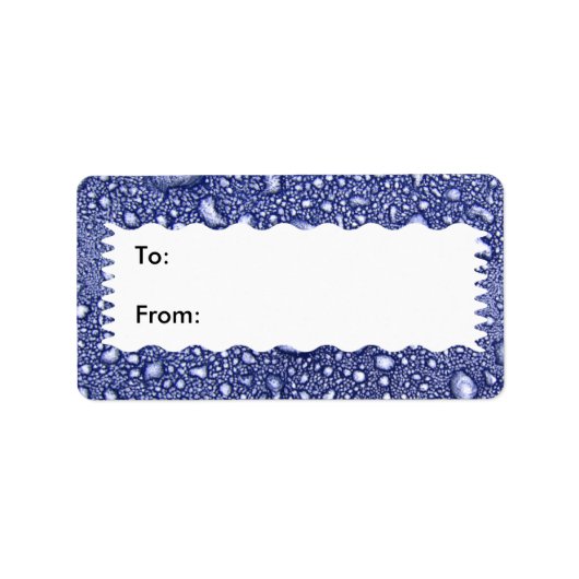 Abstract Blauw Water Drop Gift Label (Voorkant)