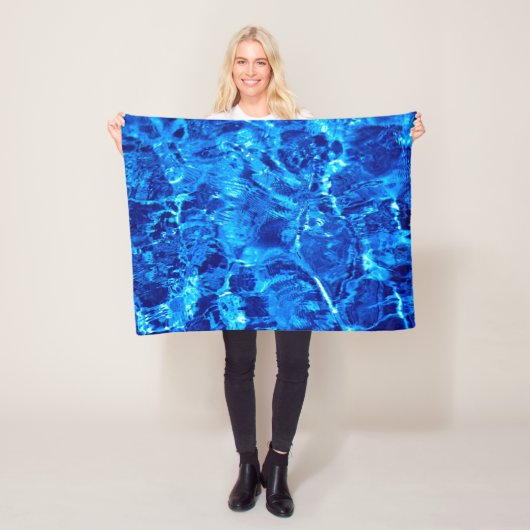 Abstract blauw water en ijs fleece deken (In situ)
