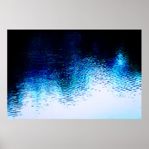 Abstract blauw water poster