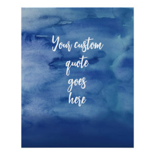 Abstract Blauw Water Textuur Strand Custom Quote Perfect Poster