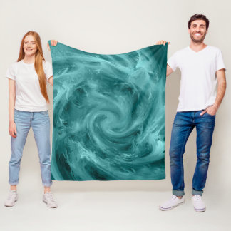Abstract Blauw Water Wervelende Schilderkunst Fleece Deken