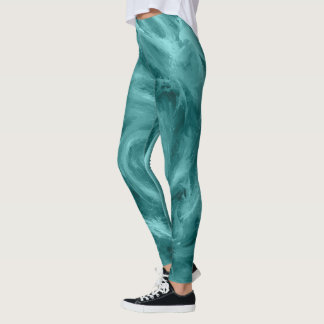 Abstract Blauw Water Wervelende Schilderkunst Leggings