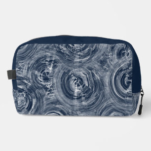 Abstract blauw-wit wervelpatroon toilettasje