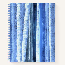 Abstract blauw wit winterbos Spiral Notitieboek
