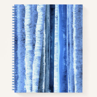 Abstract blauw wit winterbos Spiral Notitieboek