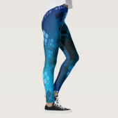 Abstract blauw Zee Gold Diamond Seashell Leggings (Rechts)