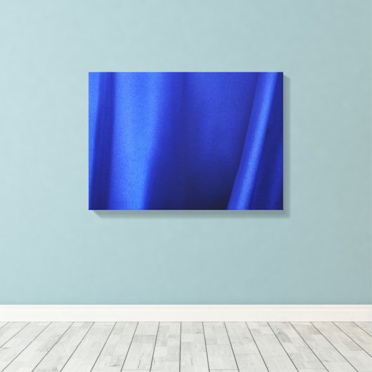 Abstract blauw zijdeweefsel canvas afdruk (Insitu (Houten vloer))