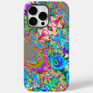 Abstract blauw zonnebloemveld Retrofbloemen Case-Mate iPhone 14 Pro Max Hoesje