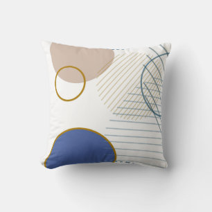 Abstract blauwe en gouden sierkussen