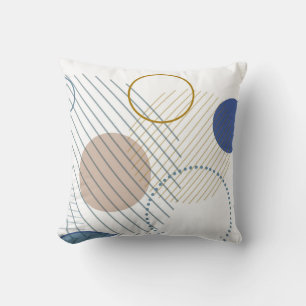 Abstract blauwe en gouden sierkussen
