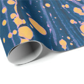 ABSTRACT BLAUWE MARBLED PAPIER MET GOUDE SPLASHEDE (Rol Hoek)
